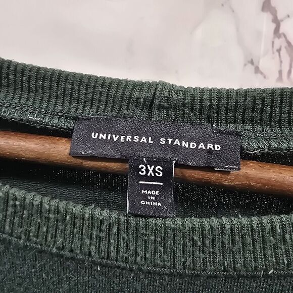 Universal Standard T Shirt Women 3XS Actual Large Green Long Sleeve Dark Forest - Picture 3 of 11